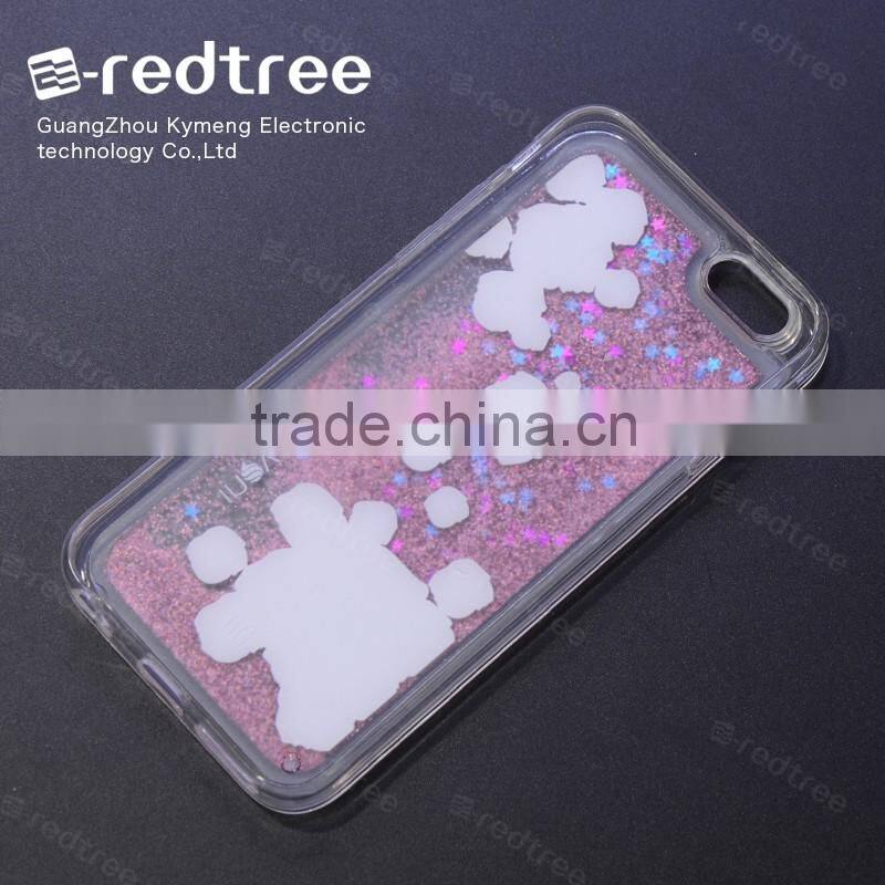 Eco-friendly Clear TPU and Liquid Feature Mobile Phone Case for Iphone 6 6s 7