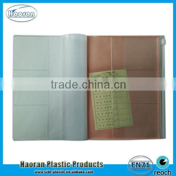 Plastic diary cover with document bag