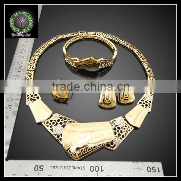 Hot Sale African REAL 24K GOLD PLATED Jewelry Set Wedding Jewelry set Big Jewelry set BHK643