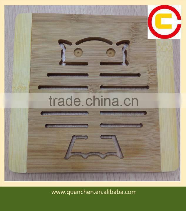 New design animal shape bamboo cup mat