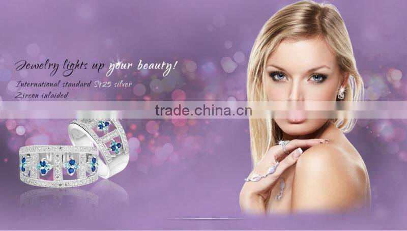 Beautiful Rose Gold Plated Star Cubic Zirconia Silver Jewelry Set