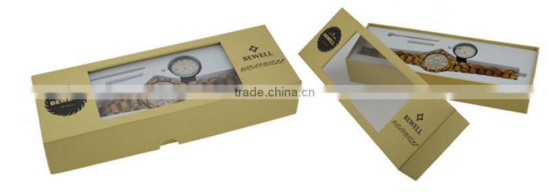 2015 new design stainless steel watch genuine leather strap watch