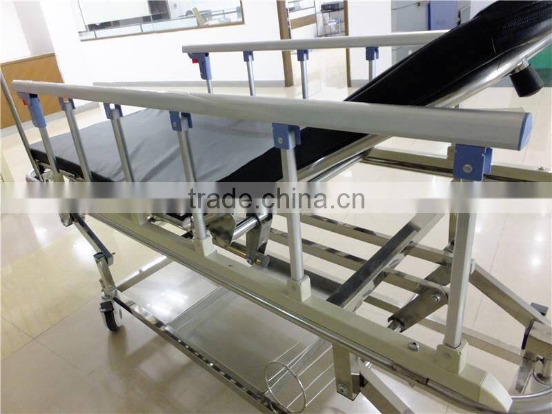Guardrail Scalable Metal Patient Transfer Trolley