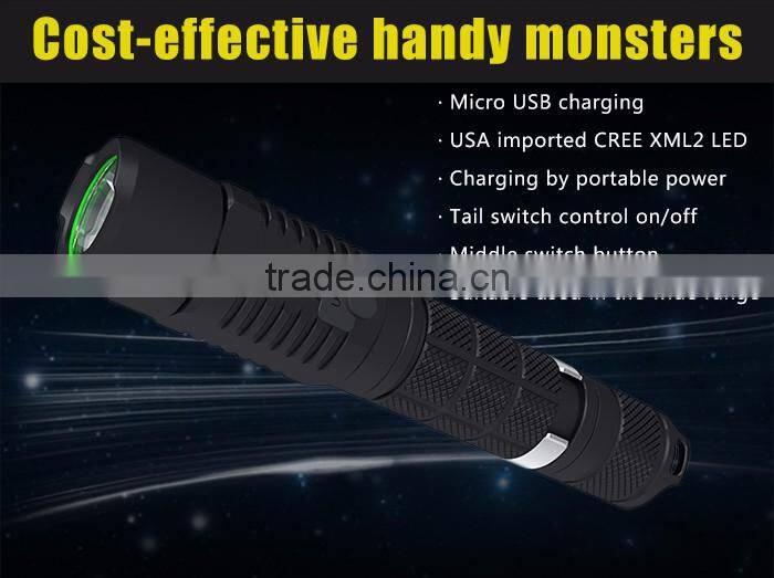 USB portable high power LED flashlight led light flashlight torch aluminum flashlight 18650 battery xm-l t6 mini torch