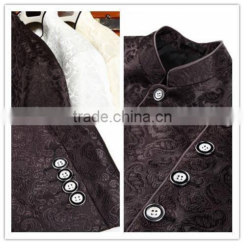 Fashion Design Nehru Jacket Stand Collar Wedding Suit
