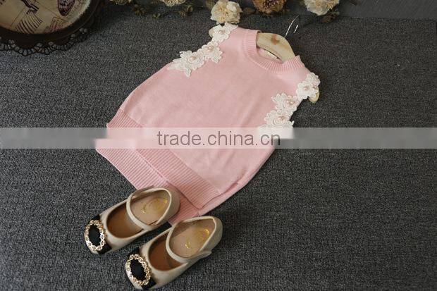 2016 fashion low price flower low MOQ sweater standing neck japan children clothing