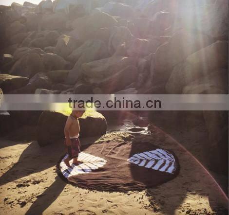 1500mm cotton round beach towel, towel with tassels