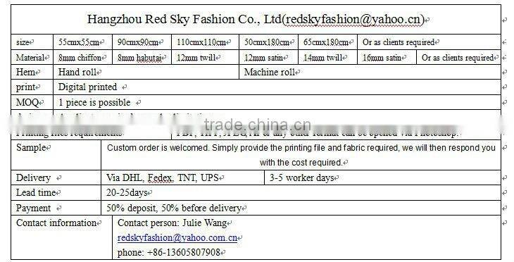 Digital printing silk scarf 061