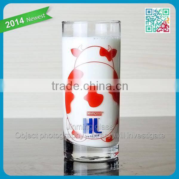 Printing glass milk cup a lovey giant panda glass milk cup