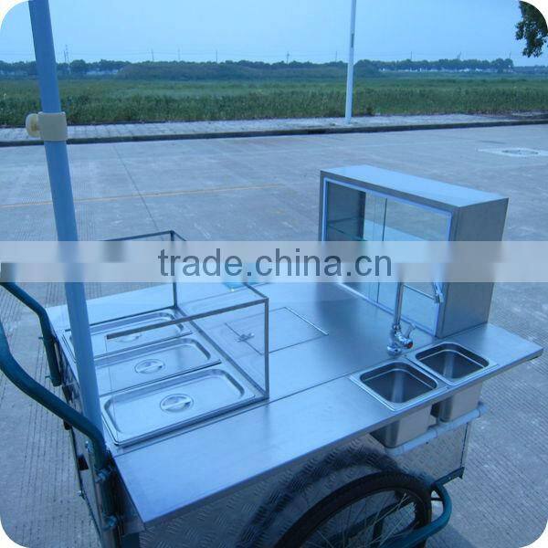 2013 Hot Selling Stainless Steel Hot Dog Sales Cart Bike Trailer in Street XR-HD110 B