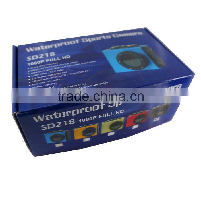 HD 1080P sport action camera with 2inch TFT display 30m waterproof helmet sport video camera DV-129SA