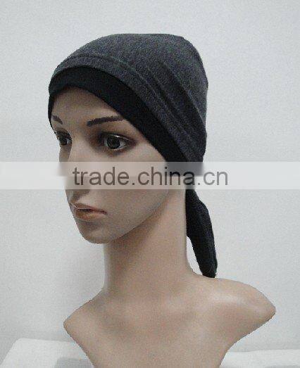 C025 new style cotton underscarf with tie at back,muslim scarf hats