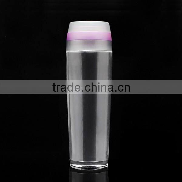 cylinder lotion bottle with fancy cap