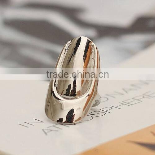 Fashionable wholesale metallic alloy new manicure fingers nail ring