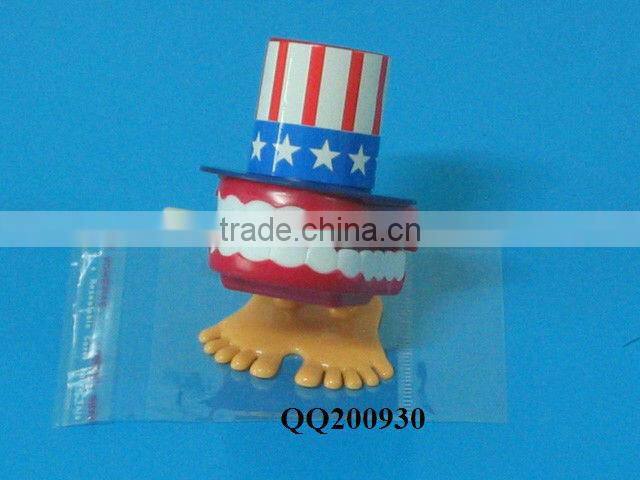 Plastic wind-up jumping human skeleton