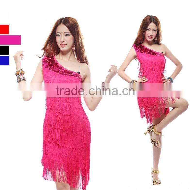 2016 High quality women new multi-layer tassel Latin dance dress cheap latin dance skirt for sale