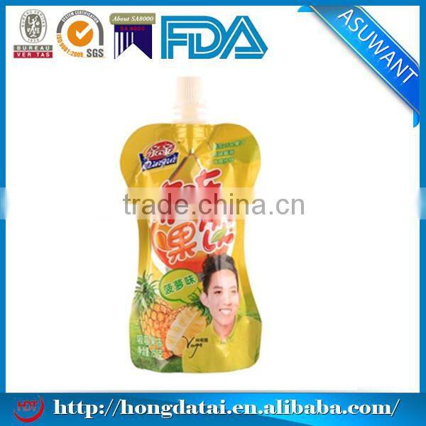 low price honey sauce printing bottom gusset corner spouted stand up pouch