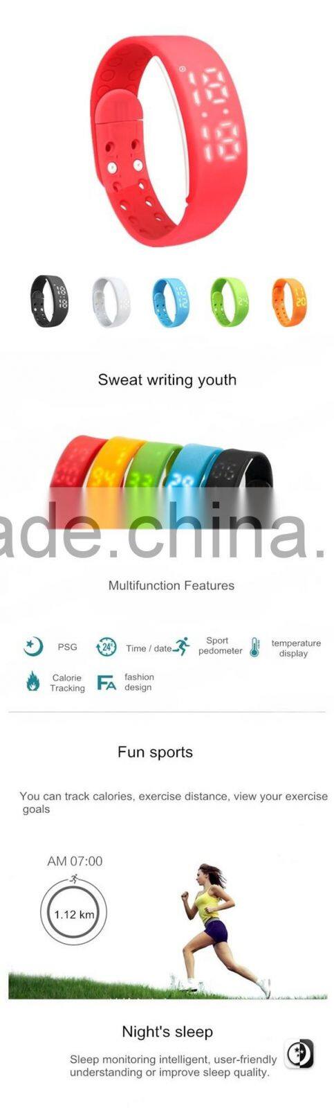 Real-time OLED Waterproof Activity Tracker pedometer W2 Sleep smart health WRISTBAND