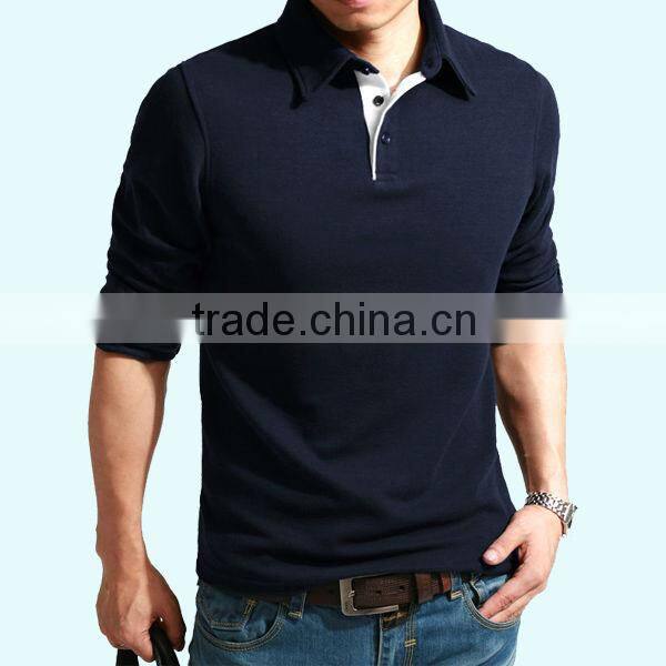 Cheap Plain White Long Sleeve Polo Shirts for Men