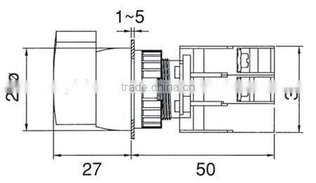 22mm IP65 Waterproof 2 Position Long Lever Illuminated Selector Switch Neon/LED (GLSL222)