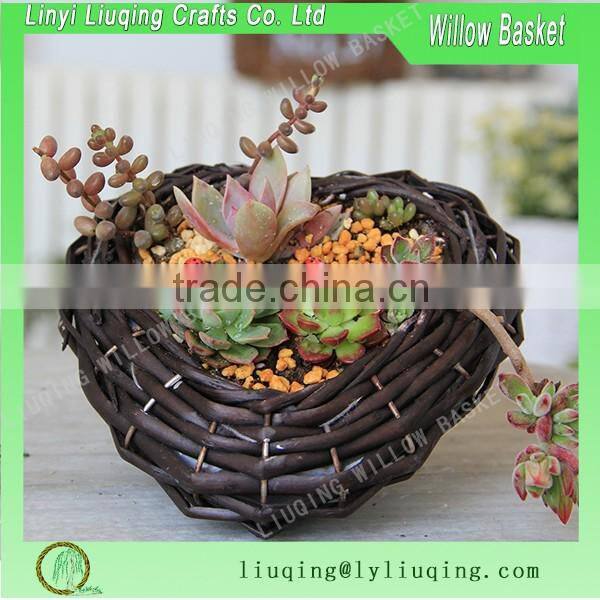 coloful heart shape wicker baskets for garden