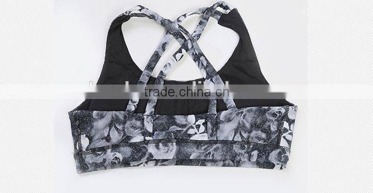 hot sex women's sport bra active wear custom sport bra pretty flower pattern bra sport girls