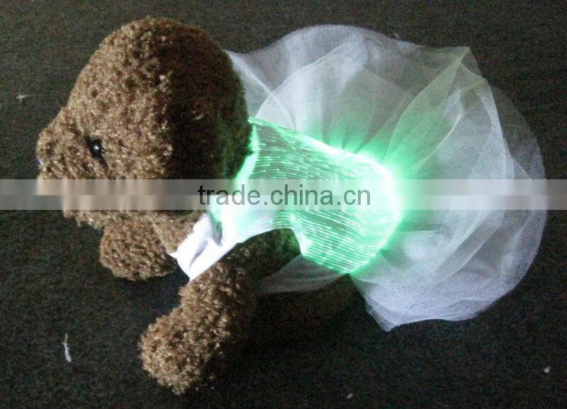 Luminous fabric white high fashionable party clothes fashion summer pet apparel dog clothes