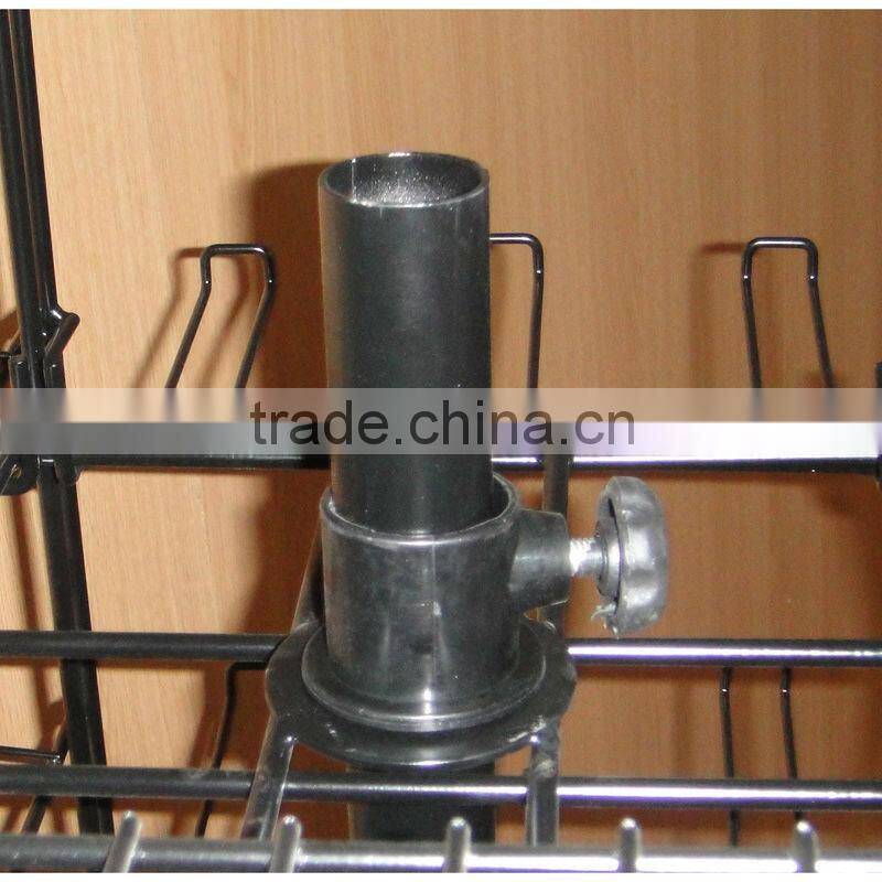 four sides spinning floor hook display from direct factory