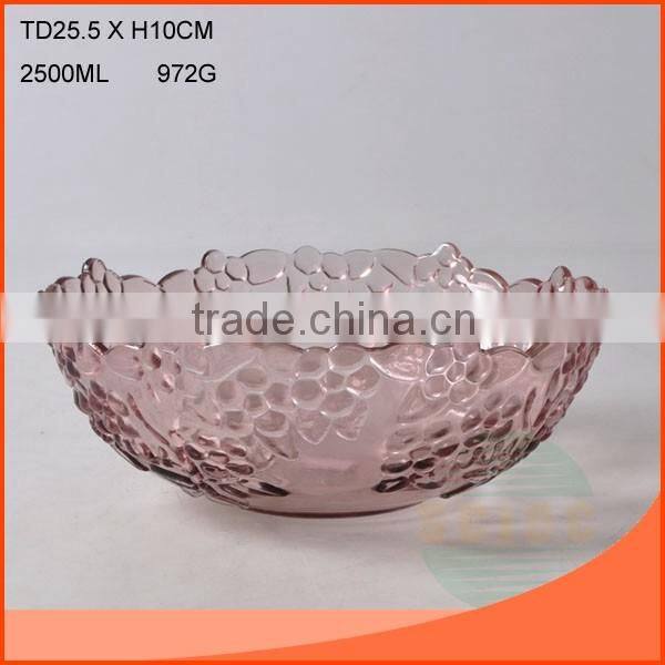 2200ml clear glass food and fruit bowl in blue
