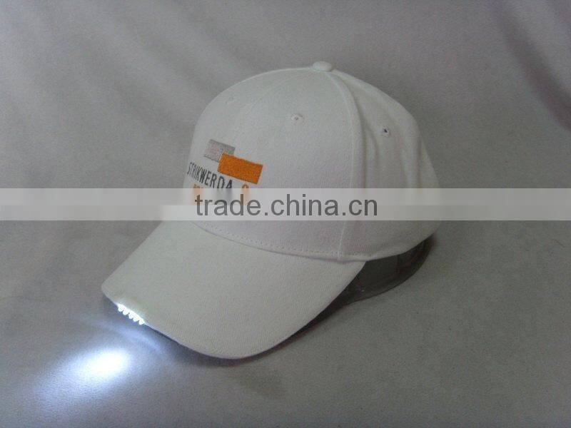 High Power Led cap Flashing Cap with Fibre Optic Lights on the Brim