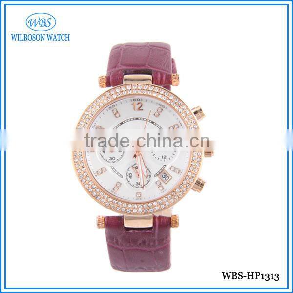 Japan movt large womans bracelet watch