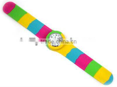 Fashion Rainbow Silicone Slap Sport Quartz Watch For gifts With Size Customized
