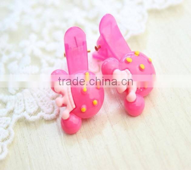 Wholesale baby girl plastic hair clips double hair grip hair accessory