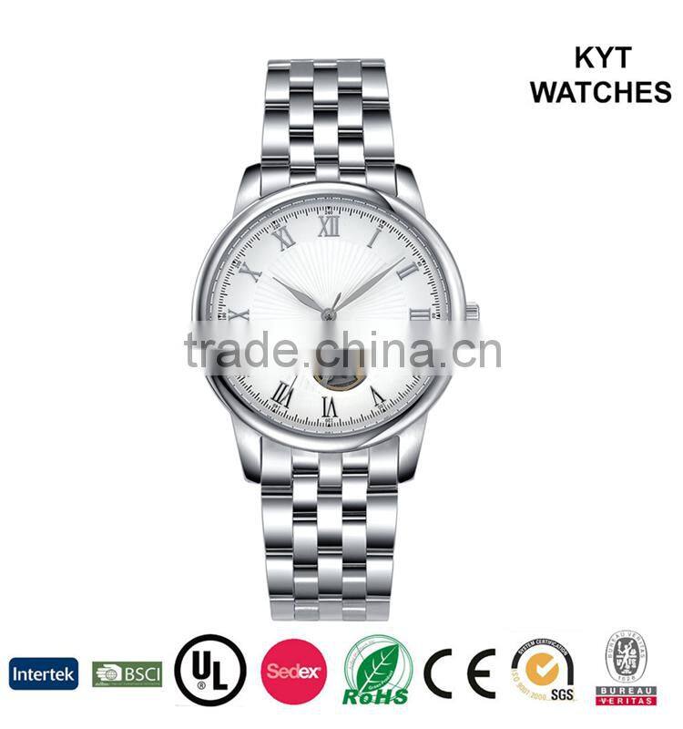 KYT quality japan movt stainless steel exquisite basic men's wrist automatic mechanical watch
