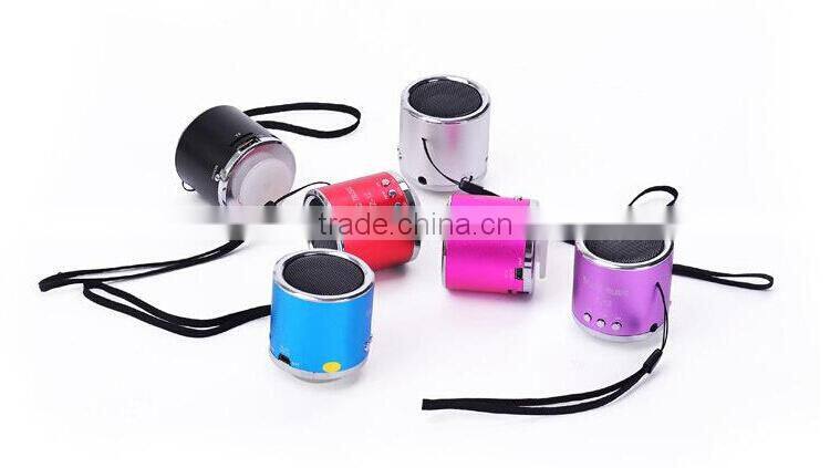 Wholesale Bulk round metal usb speaker fm radio mini speaker with micro-sd / tf card