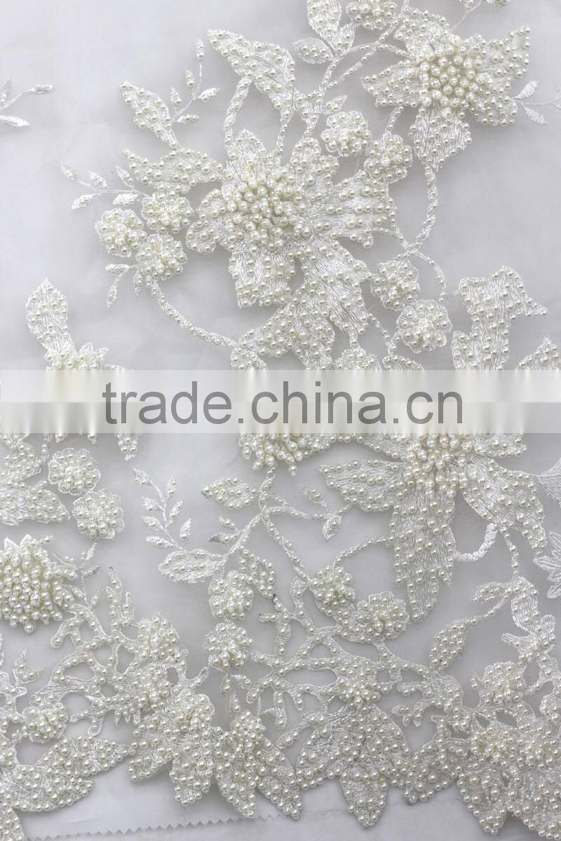 The most beautiful design crochet lace fabric material for making dresses/Fancy fabric for party and fashion show