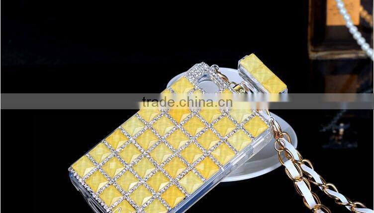 With PU chain Perfume Bottle Eiffel diamond case cover for iphone 5"
