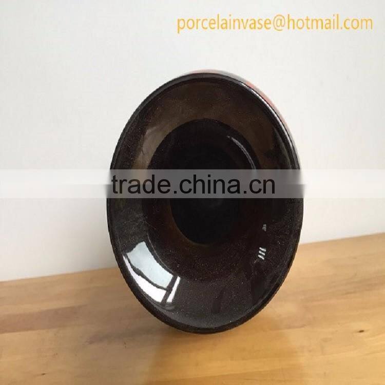 2016 high quality black modern pottery vase