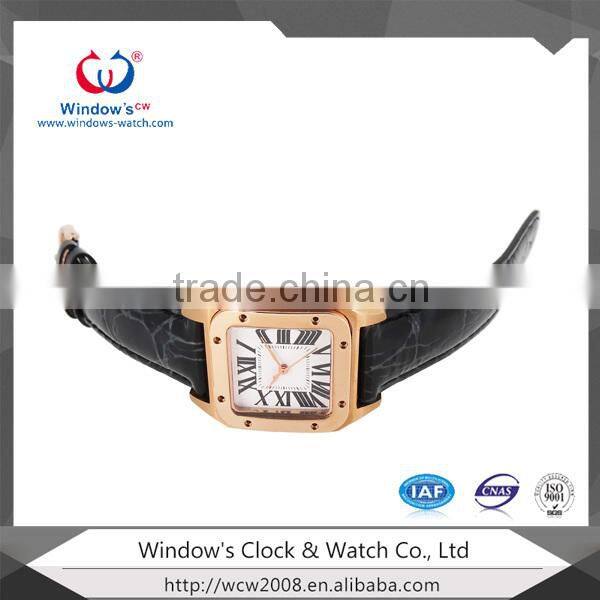japanese quartz movement men leather watch strap