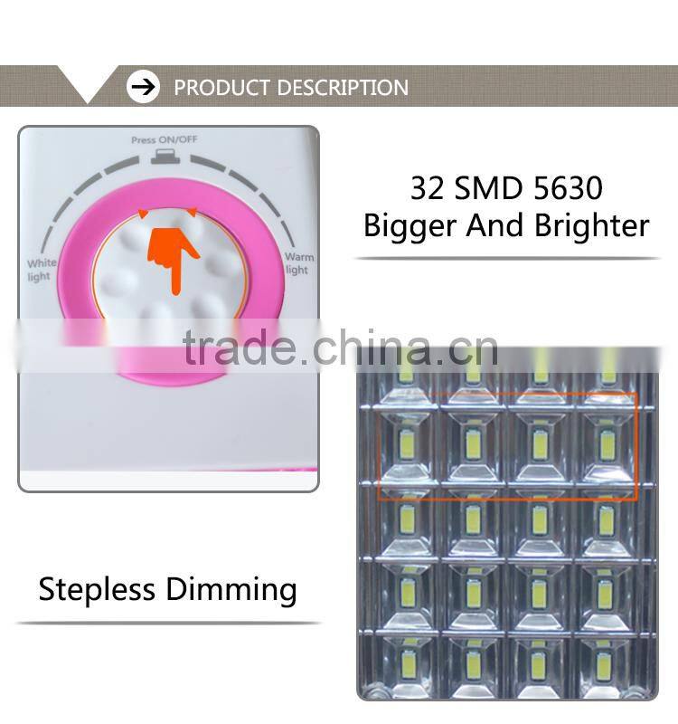 4 colors solar led rechargeable powered light lamp table lamp