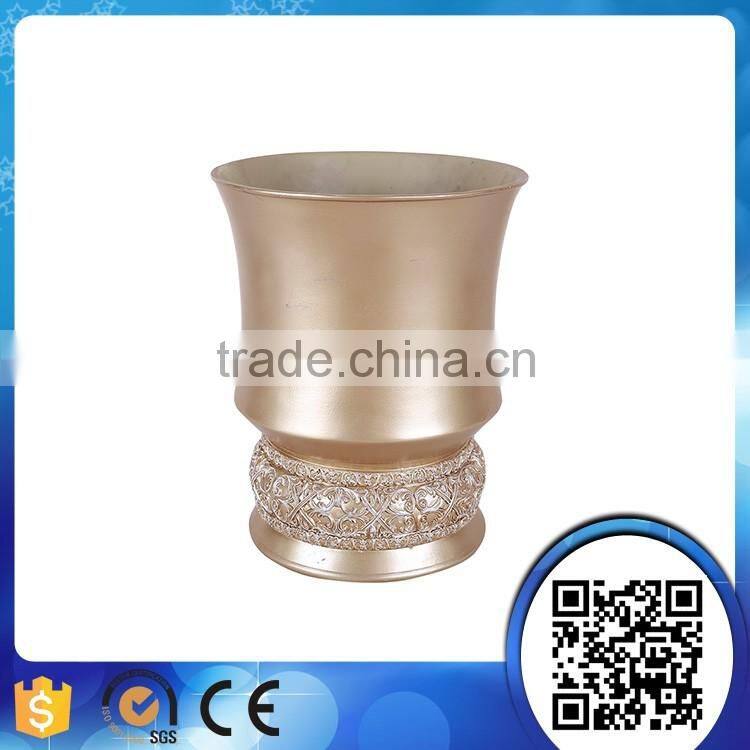 2016 Wholesale China High Grade Gold Polyresin Bathroom Accessory Set With Liquid Soap Dispenser