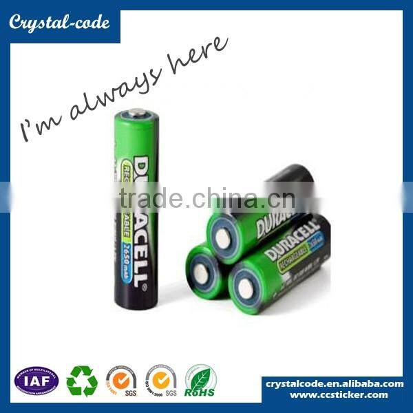 Self adhesive battery sticker label