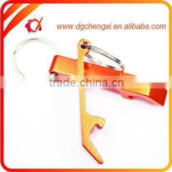 aluminum black gecko shaped bottle opener keychain