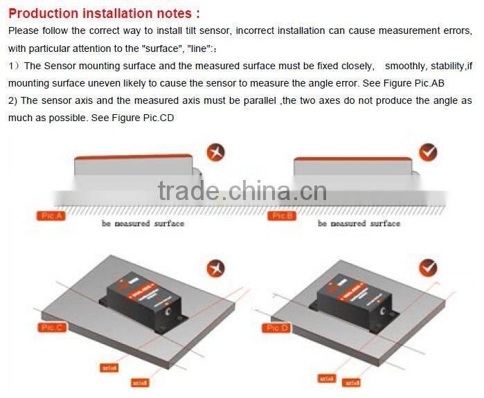 single axis inclinometer sensor with analog current output can be +/-180deg range measurement