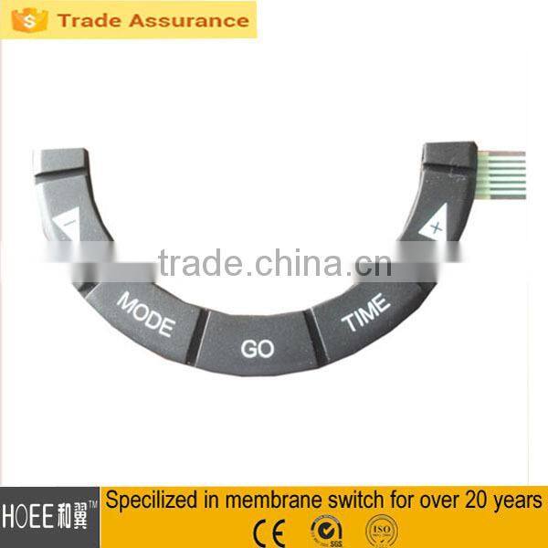 metal dome one button membrane switch silicone rubber overlay panel