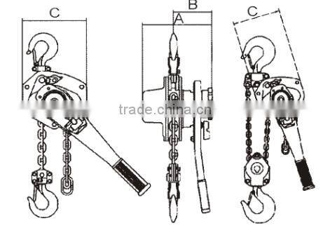Light duty HSH type lever hand operated hoist