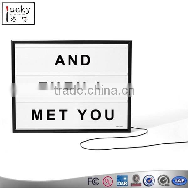 Modern A4 Led Lightbox Three Line Cinema Light Box Acrylic AA Battery Powered USB Cable+ 85 Letters Numbers DIY Home Art Decor