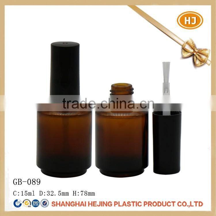 15ml empty amber nail polish bottle with brush