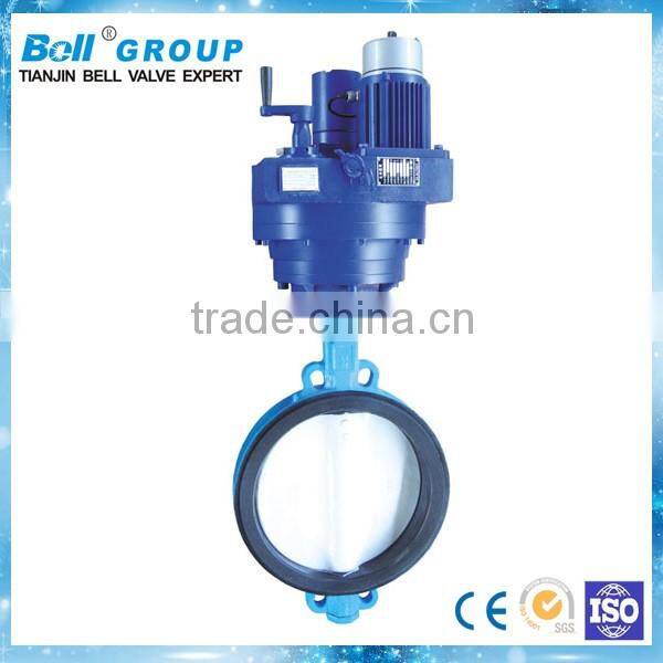 dn150 wafer type electric actuator butterfly valve