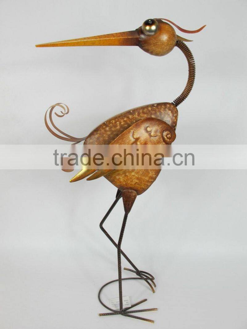 China supplier painted large metal crane statue garden ornament